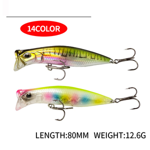 Appâts artificiels Pesca 80mm 12.6g Topwater Whopper Plopper leurre de pêche ABS tasse bouche Surface <span class=keywords><strong>Popper</strong></span> pour la truite basse d'eau salée - Product Image 3