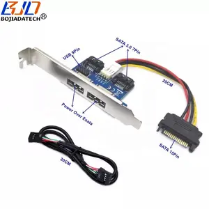 2 x Power Over ESATA to SATA 3.0 7Pin Expansion Riser Card With SATA 15Pin Power Connector for 2.5" 3.5" Hard Disk