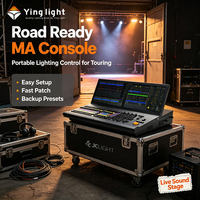 Console d'éclairage de scène professionnelle 2x19 pouces avec écran tactile, système de levage électrique, Windows 10 I5, 6 sorties DMX512 et flight case