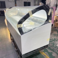 Vitrine de présentation commerciale pour crème glacée, 8 bacs, sur comptoir, fabriquée sur mesure