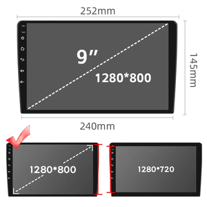 HENMALL 9 pulgadas 2Din <span class=keywords><strong>Android</strong></span> Qualcomm 1280*800 IPS pantalla táctil 8 Core DSP <span class=keywords><strong>Player</strong></span> Carplay Auto coche Multimedia REPRODUCTOR DE DVD para coche - Product Image 2