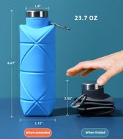 Platine Silicone Diamant Pliant Tasse Poche Portable Bouteille D'eau Sports De Plein Air Pliant Bouteille D'eau