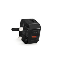 Chargeur mural rapide HNT 20W GaN, double port USB-A Type-C, prise UK, protection OVP, certifié CE UKCA, adaptateur de charge de téléphone très vendu