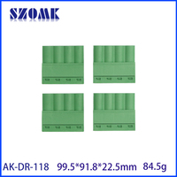 Boîtier de module électronique sur rail DIN vert 99,5*91,8*22,5 mm avec polyamide PA66 Nylon pour interface de signal de contrôle industriel
