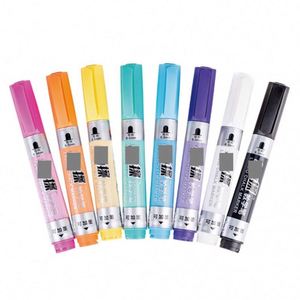 Lot de marqueurs à craie liquide effaçables pour tableau blanc, pointe réversible, pour enfants, vente en gros d'usine - Product Image 1