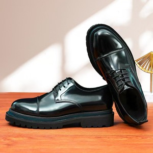 Chaussures habillées pour hommes de style européen, en cuir de vachette pleine fleur, Oxford à lacets, idéales pour le bureau et les affaires, avec assortiment de couleurs pour l'automne - Product Image 5