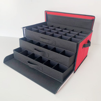 Boîte à décorations pliable en tissu 600D résistant à l'humidité, accès facile, empilable de luxe, conteneur pour 72 ampoules, 39L, Noël