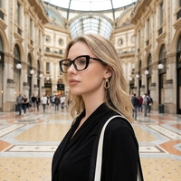 Monture de lunettes moderne transparente dégradée en TR90 pour femme, branches en acétate 3D avec cœur métallique et charnière à ressort à broche métallique