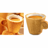 Machine à gaufres comestibles en forme de tasse à café, en acier inoxydable, pour café, boulangerie et snack-bar