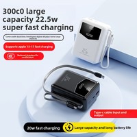Pengisi Daya Magnetik Dual-Line Terintegrasi PD225 22.5W Terlaris dengan Kabel Data & Tali Gantungan Terpasang, Kapasitas Besar 30000mAh