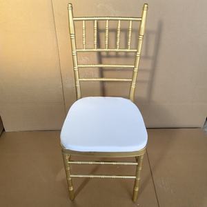 Lujo boda fiesta evento recepción al aire libre Chiavari <span class=keywords><strong>sillas</strong></span> oro Metal marco banquete apilable Hotel silla - Product Image 3