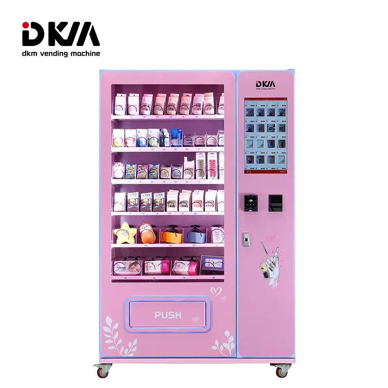 DKM Custom Digital Touch Screen Earrings Nails Hair False Eye Lashes Cosmetics Beauty Products Vending Machine With Card Reader