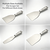 Spatule à peinture industrielle en acier inoxydable de qualité professionnelle, à tête plate, type couteau plat, bord flexible, épaisseur de la lame 0,8 mm, OEM