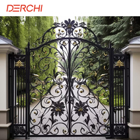 DERCHI Elegantes Puertas de Vidrio y Acero de Estilo Francés, Diseño de Puertas y Ventanas de Vidrio Arqueadas, Puertas Exteriores