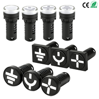 Lámpara indicadora de posición de doble color de 22 mm, LED, con símbolo de puesta a tierra para disyuntor, luz indicadora industrial