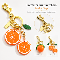 Realistische simulatie oranje fruit tas hanger mandarijn portemonnee charme sleutelhanger handtas accessoire hangende decoratie voor vrouwen cadeau
