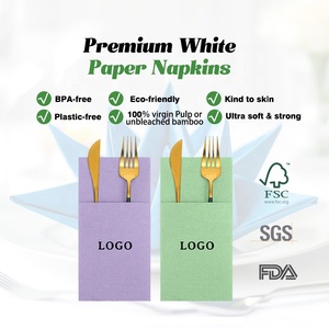 ผ้าเช็ดปากสำหรับงานเลี้ยงอาหารกระดาษเช็ดปากแบบพับได้ผ้าลินินพิมพ์ลายสำหรับงานแต่งงานงานค็อกเทลออกแบบได้ตามต้องการมีโลโก้ - Product Image 3