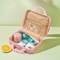 Trousse de Maquillage Rigide Portable pour Femme et Fille, Fermeture Éclair, Poignée Souple, 14 Pouces, Étanche, en ABS, Logo Personnalisé