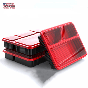 Fiambrera rectangular de plástico para comida, contenedores desechables de plástico para llevar comida - Product Image 1