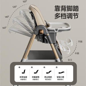 เก้าอี้สูงสำหรับเด็กแบบพับได้ปรับความสูงได้มัลติฟังก์ชั่นแบบพกพาสำหรับเด็ก 2 4 ปีพลาสติก - Product Image 6