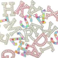 Bijoux Alphabet, artisanat DIY écologique, patchs brodés perlés, perles blanches, strass, appliques en toile thermocollantes, sequins pour chapeaux