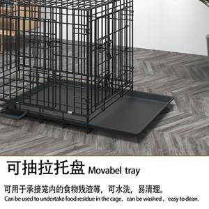 กรงสุนัขสองประตู ลดราคาพิเศษ ขนาดใหญ่ แข็งแรง ทนทาน ทำจากลวดโลหะ พร้อมถาดพลาสติกแบบพาเลทพับได้ ราคาดีที่สุด บรรจุกล่อง - Product Image 3