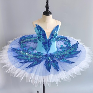 Tutu de ballet classique professionnel pour adultes et enfants, costume de ballet bleu Lac des cygnes, tutu pancake, robe de danse de ballerine, fête, filles, femmes - Product Image 1