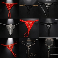 Sex01 Nouvelle Lingerie Sexy Très Vendue : String T-back Cœur Rouge Taille Basse avec Chaîne de Corps Bijou en Cristal pour Femme, Idéal pour la Nuit