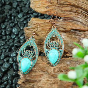 Geometric <b>Drop</b> Earrings Alloy Antique <b>Bronze</b> Plated Bohemia Style Women's Party Jewelry Fashion Dangle Earrings - Product Image 3