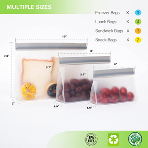 Bolsa Reutilizable de Silicona Platino de Grado Alimenticio para Cocina, Ecológica, Cuadrada, para Congelar Frutas y Snacks, a Prueba de Fugas y Plegable - Product Image 2
