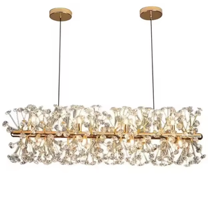 Lustre de plafond de luxe en cristal réglable en hauteur, chromé, pour salon, modèle Dandelion, en promotion - Product Image 6