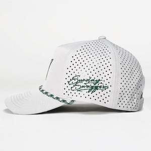 Gorra de Béisbol Deportiva Personalizada con Logotipo, 5 Paneles, Blanca, de Secado Rápido, Transpirable, Impermeable, con Corte Láser, 100% Poliéster - Product Image 4