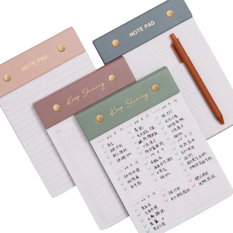 A5 Biểu Tượng Tùy Chỉnh PU Da Bìa Memo Pad bơm Lại Xé Kế Hoạch Máy Tính Xách Tay Tùy Chỉnh Để Làm Danh Sách Viết Notepad