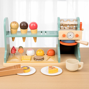 Juego de simulación para niños, <span class=keywords><strong>juguete</strong></span> de helado de simulación, máquina de café de madera, <span class=keywords><strong>cafetera</strong></span> de <span class=keywords><strong>juguete</strong></span> - Product Image 6