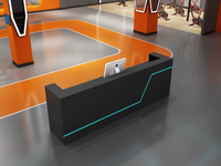 Réception pour centre sportif Comptoir de réception pour studio de fitness de style technologique Comptoir de réception pour café Internet Comptoir de caisse Expérience VR Réception