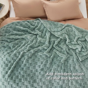 Jacquard Waffle sang trọng Chăn siêu mềm dệt kim cho giường sofa nhà văn phòng du lịch - Product Image 6