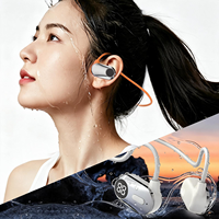 Écouteurs à Conduction Osseuse VV11 avec Bandeau de Cou, Lecteur MP3 Deux-en-Un, Lecture de Carte TF, Affichage Numérique, Étanche et Résistant à la Transpiration, Idéal pour le Sport