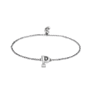 Cavigliera in acciaio inossidabile con lettera P TOBILLERA P Gioielli alla moda per donna - Product Image 1
