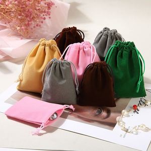 Pochette cadeau personnalisée avec logo, recyclable, sérigraphiée, petite, pour ranger les bagues et les colliers, sacs à cordon en velours pour bijoux - Product Image 1