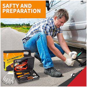 Kit de réparation d'urgence pour véhicule de 30 pièces Outils de sauvetage automobile avec câbles de raccordement - Product Image 5