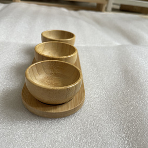 <b>Bamboo</b> Bowls Set With Tray For Babies And Kids Natural Wood Fruit Snack Serving Dish 3 Piece Set Safe Eco Friendly Home Use - Product Image 4