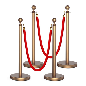 Set di Pali Divisori per Controllo Folla in Acciaio Inox con Tubi Multicolore per Uso Esterno - Product Image 6