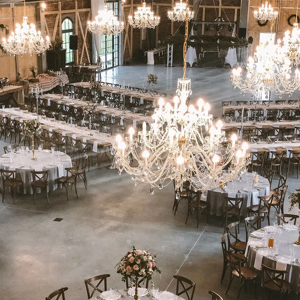 Luxo vidro braços cristal lustre casamento eventos decorações vela boemia lustres