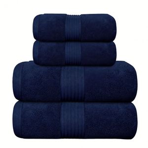 Juego de Toallas de Lujo de 4 Piezas, Incluye 2 Toallas de Baño y 2 Toallas de Mano, Sin Torsión, 100% Algodón, Suaves y Esponjosas, de Secado Rápido y Altamente Absorbentes - Product Image 1