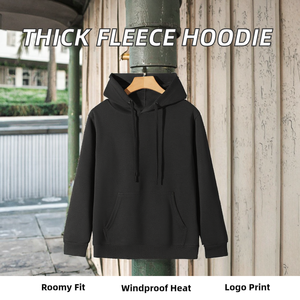 Sudaderas con Capucha para Hombre, Personalizadas, de Forro Polar Grueso, de Gran Tamaño, Tejidas, Lisas, Teñidas, con Logotipo Impreso Personalizado, 330G - Product Image 2