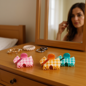 Pinza para el pelo Tz Grid con diseño de perro, 7 cm, colorida y estampada, para mujeres y niñas - Product Image 2