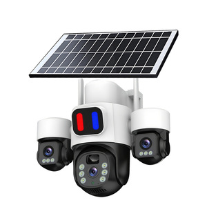 Caméra solaire extérieure à triple objectif 6MP, vision nocturne couleur, étanche, surveillance à 360 degrés avec stockage cloud et alarme - Product Image 1