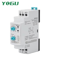 YOGU ERV-08 Relay Waktu Multifungsi untuk Pemasangan di Rel Din, Timer Relay 24V DC AC 220V AC untuk Kontrol Otomatis Pintu