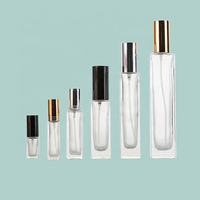 Pequeños Frascos de Perfume Cuadrados Recargables de Vidrio Mate con Cuello de Plástico y Tapa de Rosca, Capacidades de 5ml-100ml, Color y Logotipo Personalizables