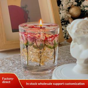 Vela Aromática Moderna con Flores Reales y Aceites Esenciales, Caja de Regalo, Hecha <span class=keywords><strong>a</strong></span> Mano, Biodegradable, Orgánica, Adorno Aromático, Recuerdo - Product Image 3